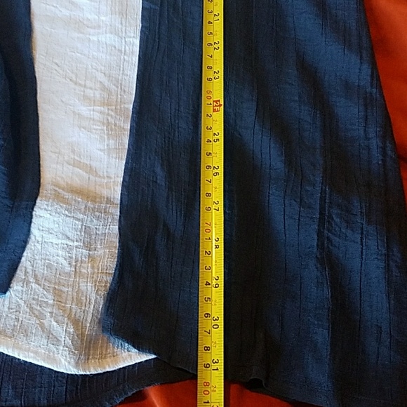 Silk Cotton Flowy Dress Navy White Small - Picture 6 of 8